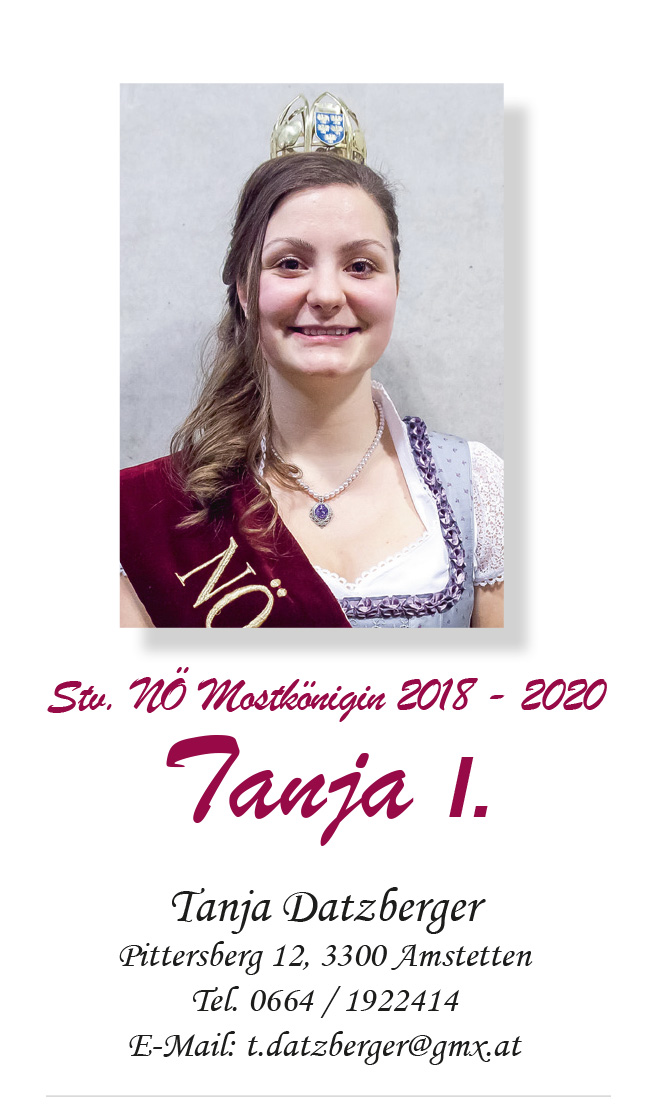 Foto von NÖ Stv. Mostkönigin Tanja II. Datzberger